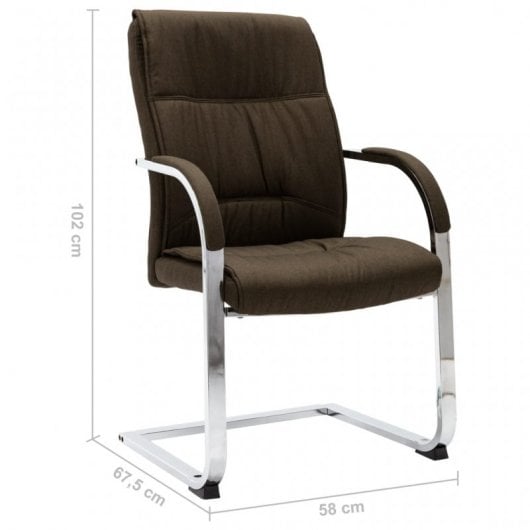 VidaXL Silla de Oficina Voladiza de Tela Marrón