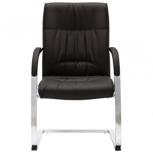 VidaXL Silla de Oficina Voladiza de Cuero Sintético Negra