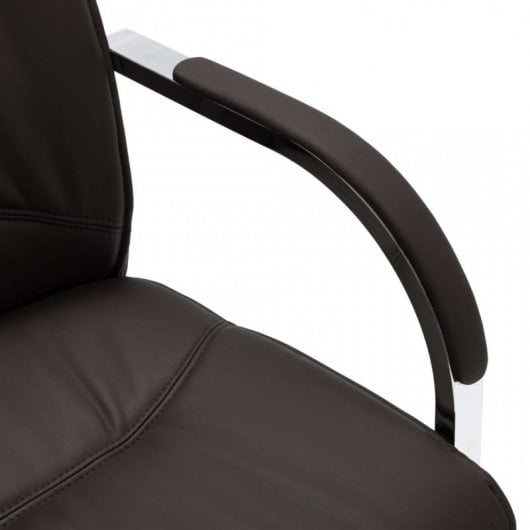 VidaXL Silla de Oficina Voladiza de Cuero Sintético Negra