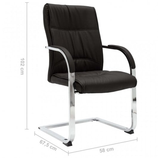 VidaXL Silla de Oficina Voladiza de Cuero Sintético Negra