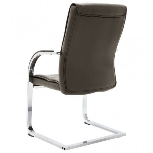 VidaXL Chaise de bureau en porte-à-faux en simili cuir gris