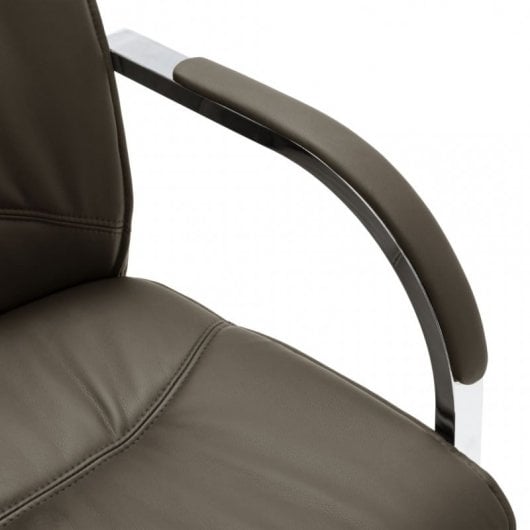 VidaXL Chaise de bureau en porte-à-faux en simili cuir gris