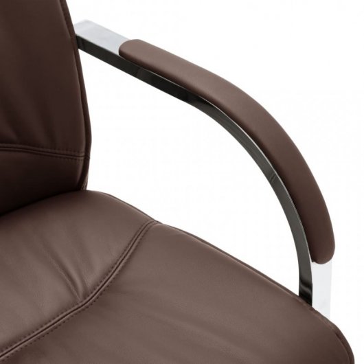 VidaXL Silla de Oficina Voladiza de Cuero Sintético Marrón
