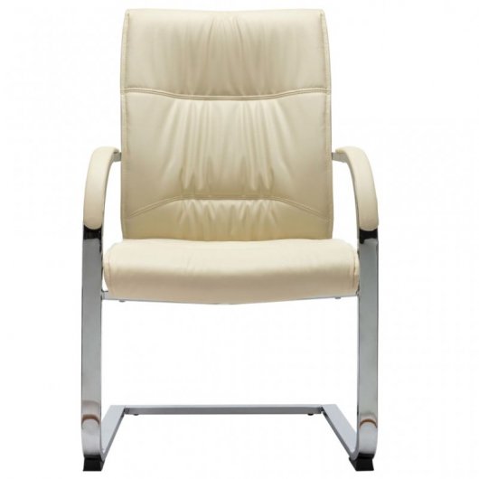 VidaXL Cadeira de Escritório Voladiza de Couro Sintético Creme