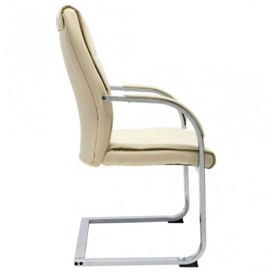 VidaXL Cadeira de Escritório Voladiza de Couro Sintético Creme