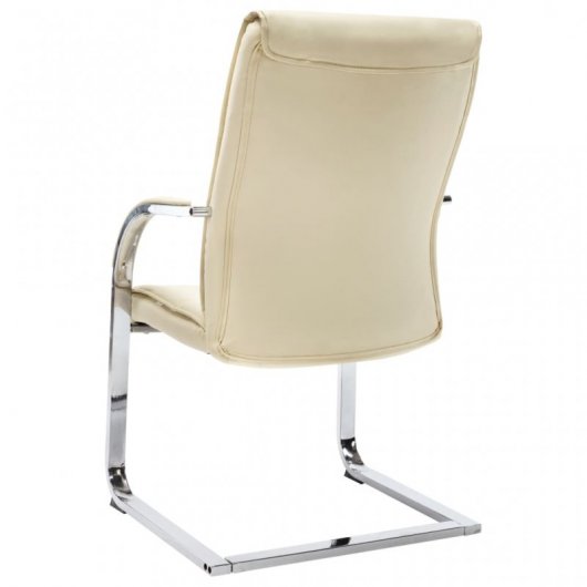 VidaXL Cadeira de Escritório Voladiza de Couro Sintético Creme