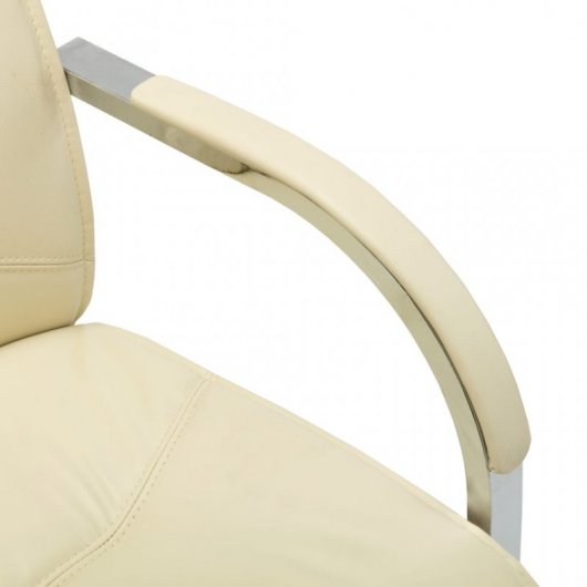 VidaXL Cadeira de Escritório Voladiza de Couro Sintético Creme