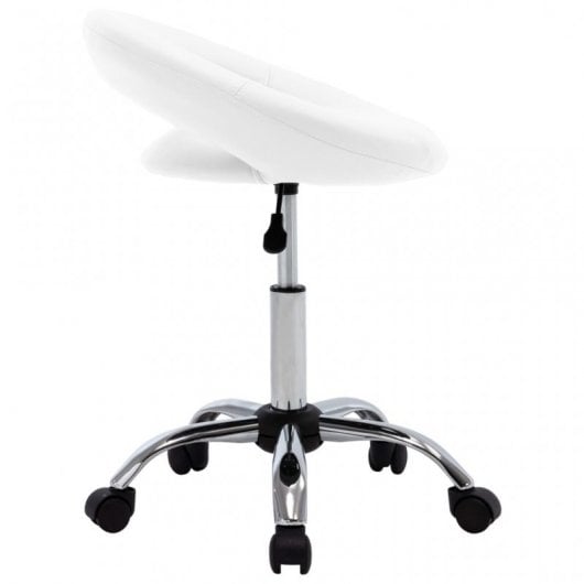 VidaXL Chaise de Travail à Roulettes Cuir Synthétique Blanc