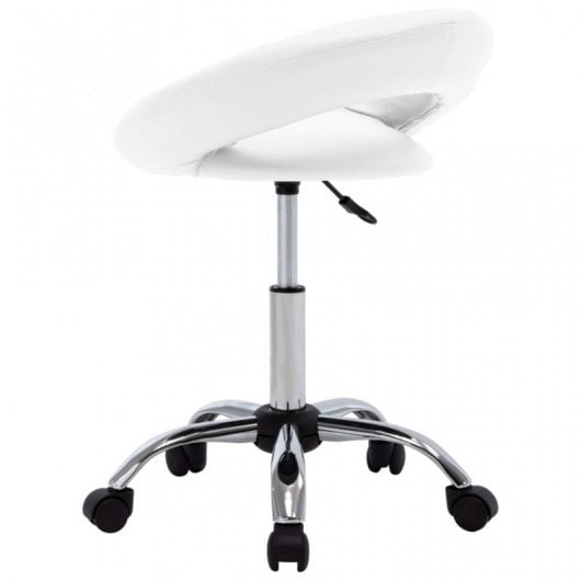 VidaXL Chaise de Travail à Roulettes Cuir Synthétique Blanc