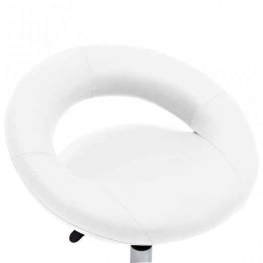 VidaXL Chaise de Travail à Roulettes Cuir Synthétique Blanc