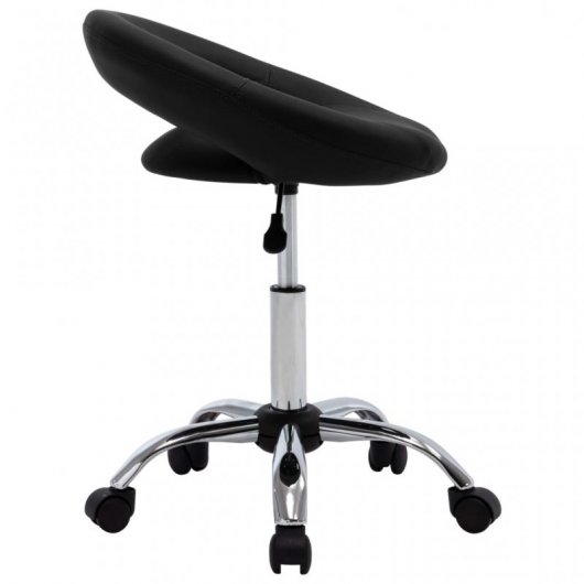 VidaXL Chaise de Travail à Roulettes Cuir Synthétique Noir