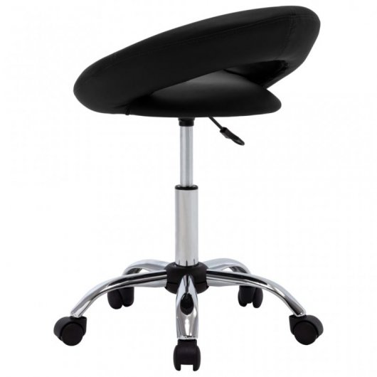 VidaXL Chaise de Travail à Roulettes Cuir Synthétique Noir