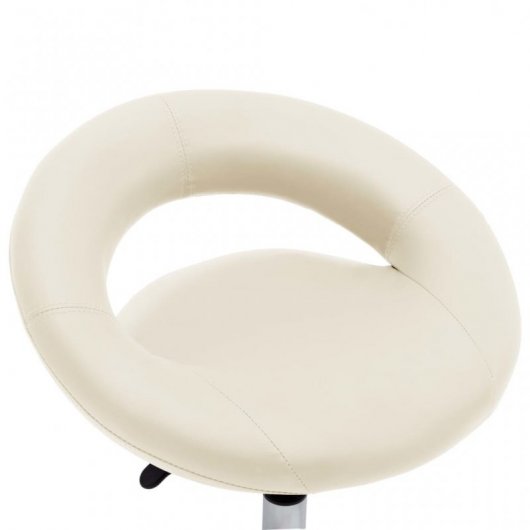 VidaXL Chaise de Travail à Roulettes Cuir Synthétique Crème