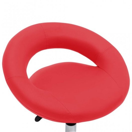 VidaXL Silla de Trabajo con Ruedas Cuero Sintético Rojo