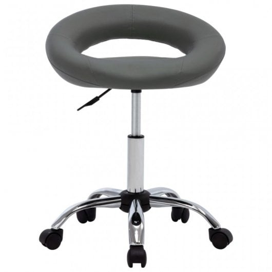 VidaXL Silla de Trabajo con Ruedas Cuero Sintético Gris