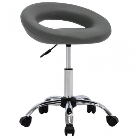 VidaXL Silla de Trabajo con Ruedas Cuero Sintético Gris