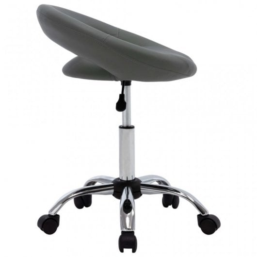 VidaXL Silla de Trabajo con Ruedas Cuero Sintético Gris