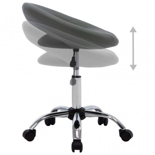 VidaXL Silla de Trabajo con Ruedas Cuero Sintético Gris