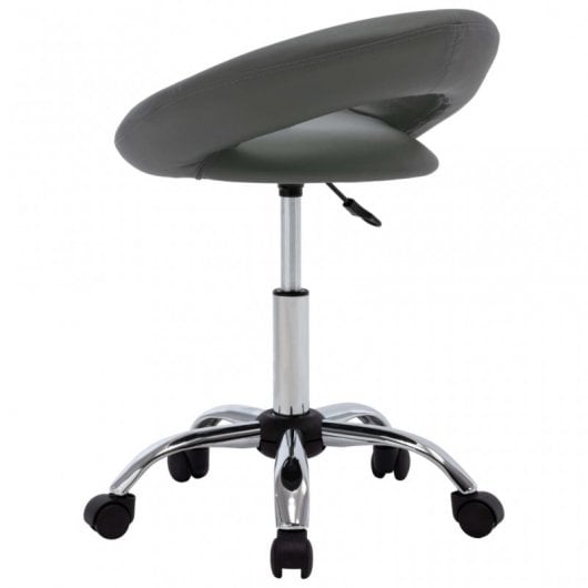 VidaXL Silla de Trabajo con Ruedas Cuero Sintético Gris