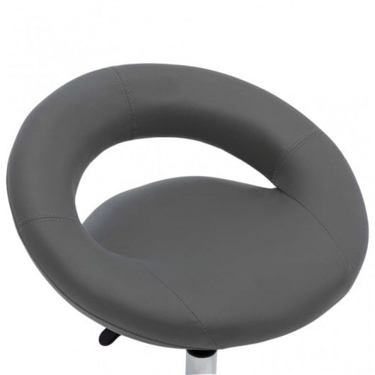 VidaXL Silla de Trabajo con Ruedas Cuero Sintético Gris