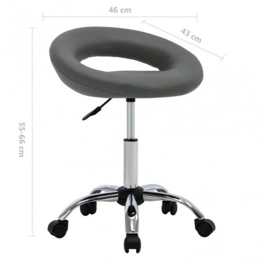 VidaXL Silla de Trabajo con Ruedas Cuero Sintético Gris