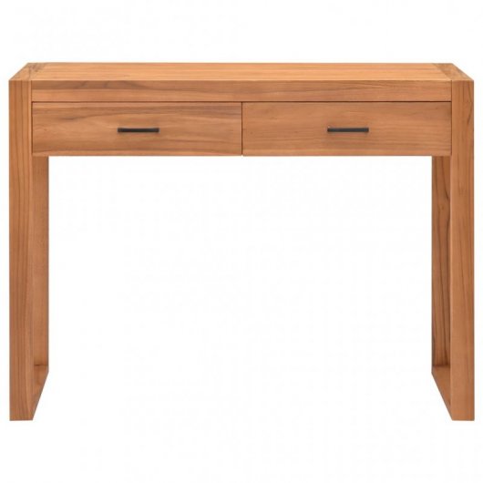Bureau VidaXL avec 2 tiroirs en bois de teck recyclé