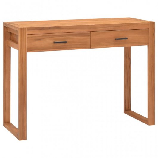 Bureau VidaXL avec 2 tiroirs en bois de teck recyclé