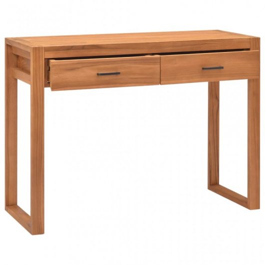 Bureau VidaXL avec 2 tiroirs en bois de teck recyclé