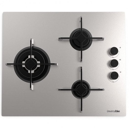 Universal Blue Maia X-Plus Placa a Gás Butano 3 Zonas 60cm Inox