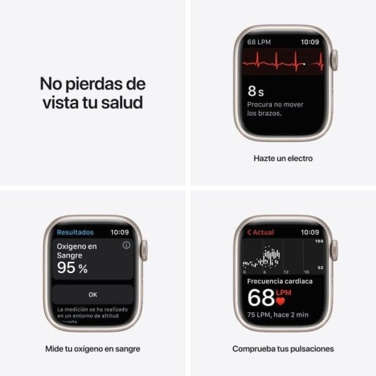 Apple Watch Series 7 GPS + Cellular 41mm OLED Beige Étanche IP6X SpO2 Pulsomètre