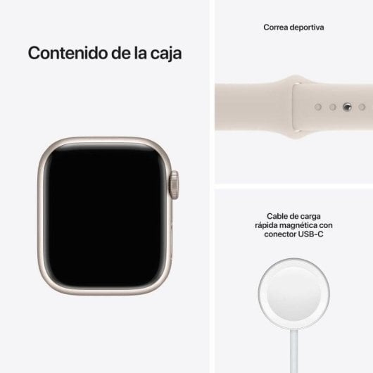 Apple Watch Series 7 GPS + Cellular 41mm OLED Beige Étanche IP6X SpO2 Pulsomètre