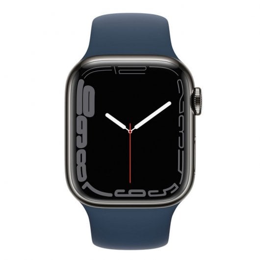 Apple Watch Series 7 GPS + Cellular 41mm Caja Acero Inoxidable Grafito con Correa Deportiva Azul