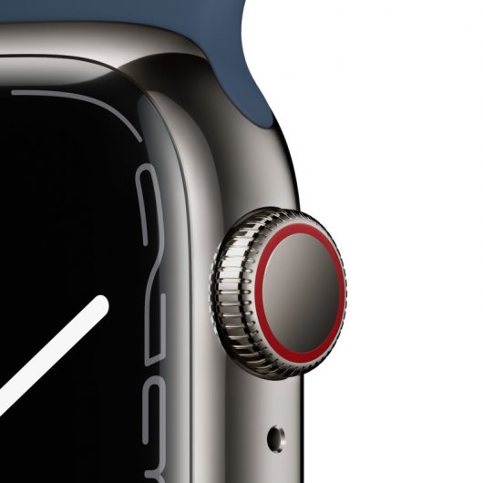 Apple Watch Series 7 GPS + Cellular 41mm Caja Acero Inoxidable Grafito con Correa Deportiva Azul