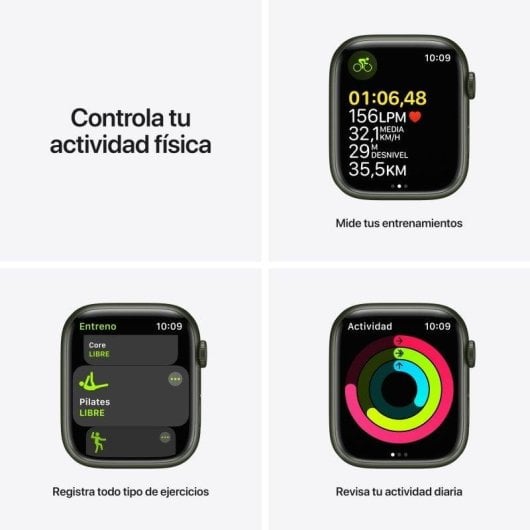 Apple Watch Series 7 GPS Cellular 45mm OLED Verde Resistente à Água IP6X SpO2 ECG