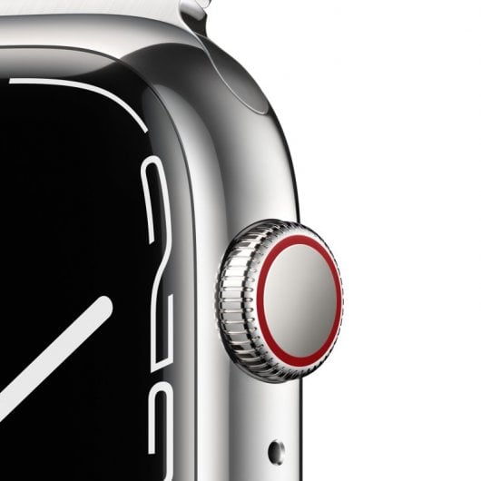 Apple Watch Series 7 GPS + Cellular 45mm Caixa Aço Inoxidável Prateado com Bracelete Malha Prateada