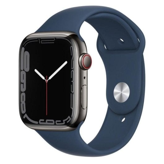Apple Watch Series 7 GPS + Cellular 45mm Caja Acero Inoxidable Grafito con Correa Deportiva Azul
