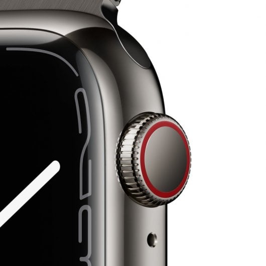 Apple Watch Series 7 GPS + Cellular 45mm Caixa Aço Inoxidável Grafite com Bracelete Malha Grafite