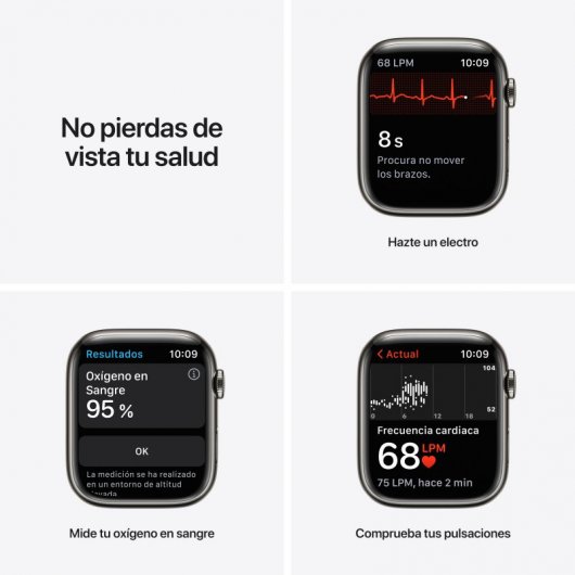 Apple Watch Series 7 GPS + Cellular 45mm Caixa Aço Inoxidável Grafite com Bracelete Malha Grafite