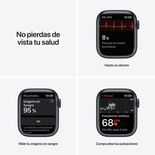 Apple Watch Series 7 GPS 41mm Aluminio Negro con Correa Deportiva Negra