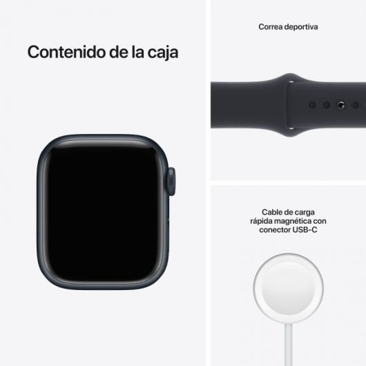 Apple Watch Series 7 GPS 41mm Alumínio Preto com Bracelete Desportiva Preta