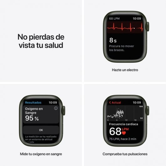 Apple Watch Series 7 OLED 41 mm Digital Touchscreen Grün WLAN GPS
