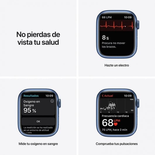 Apple Watch Series 7 OLED 41 mm Digital Touchscreen Blau WLAN GPS
