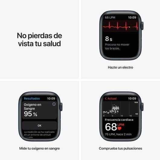 Apple Watch Series 7 GPS 45mm Aluminio Negro con Correa Deportiva Negra