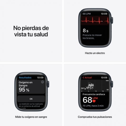 Apple Watch Series 7 GPS 45mm Alumínio Preto com Bracelete Desportiva Preta