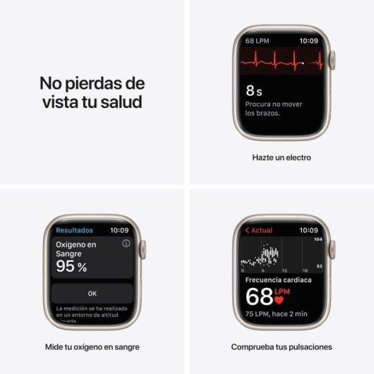 Apple Watch Series 7 GPS 45mm Aluminio Beige con Correa Deportiva Beige