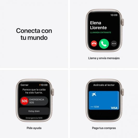 Apple Watch Series 7 GPS, 45mm Cassa in Alluminio Galassia con Cinturino Sport Galassia