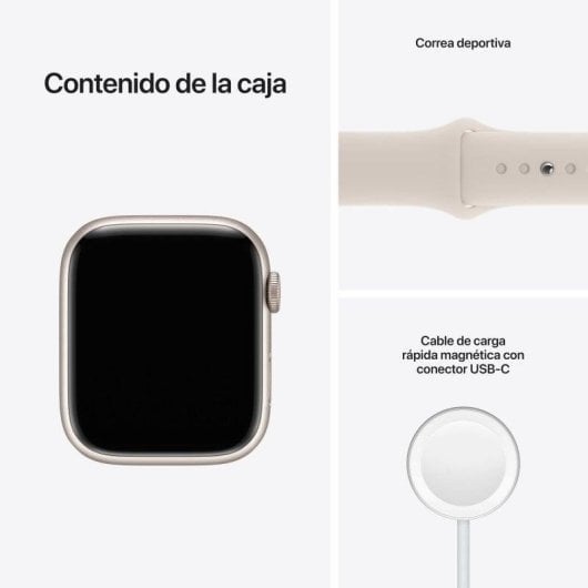 Apple Watch Series 7 GPS 45mm Aluminio Beige con Correa Deportiva Beige