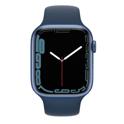 Apple Watch Series 7 GPS, 45mm Cassa in Alluminio Blu con Cinturino Sport Azzurro