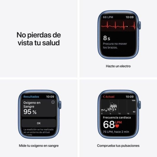 Apple Watch Series 7 GPS NFC 45mm OLED Bleu M Étanche IP6X Pulsomètre SpO2