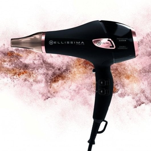 Sèche-cheveux Professionnel Ionique Bellissima My Pro Ceramic P5 3800 2300W 3 Températures 2 Vitesses Accessoires Noir Rose Gold